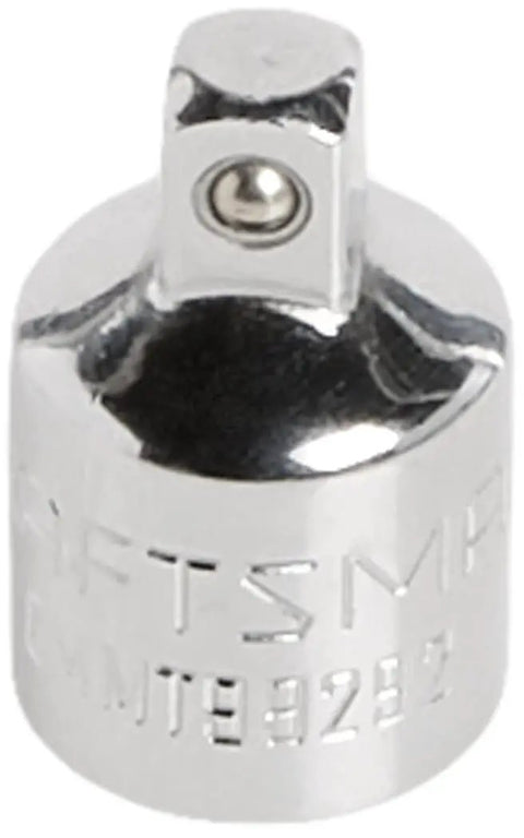 Chrome finish Three Eighths To One Quarter Socket Adapter For Three Eighths Drive, Female To Male, corrosion resistant