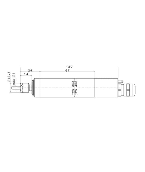Heavy Duty Water Cooled High Speed Grinding Motor Spindle dimensions diagram for precision shop jobs.
