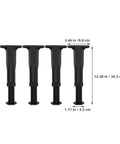Beefy 8-Piece Adjustable Furniture Legs Set With Telescopic Range 7.6 to 13.5 Inches Waterproof And Floor Safe Heavy Duty Bed Frame Supports