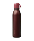 FreeSip Twist Insulated Stainless Steel Water Bottle With Straw For Sports And Travel No Brainer Double Wall 24 Oz Black Cherry