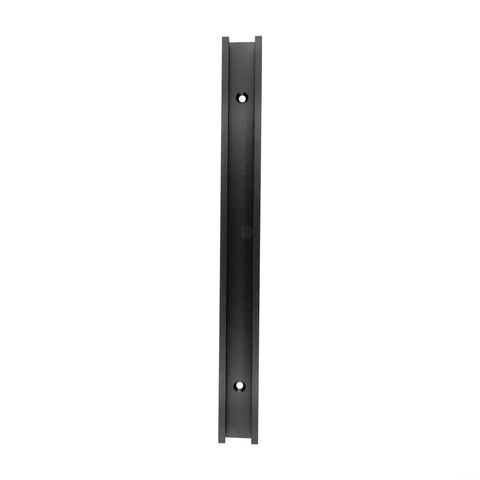 Side view of Aluminum T Track For Woodworking Black Anodized T Slot Miter Gauge Bar Workbench Clamp Track System, 600mm durable construction.