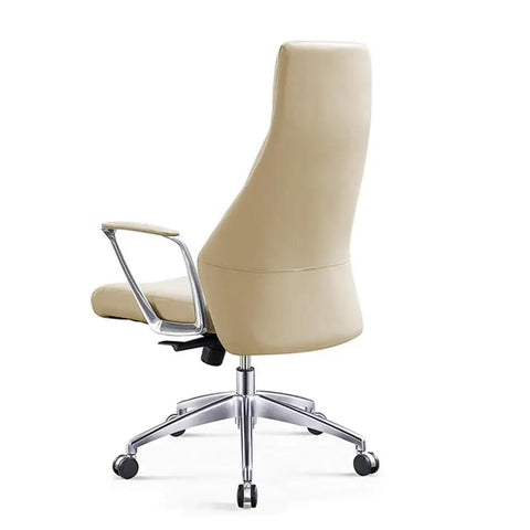 Super Comfy Ergonomic Office Chair Executive Swivel Seat With High Back Support Slick Leather Cushion Sturdy Padded Arms Built Tough Smooth Ride Daily Grind Desk Upgrade