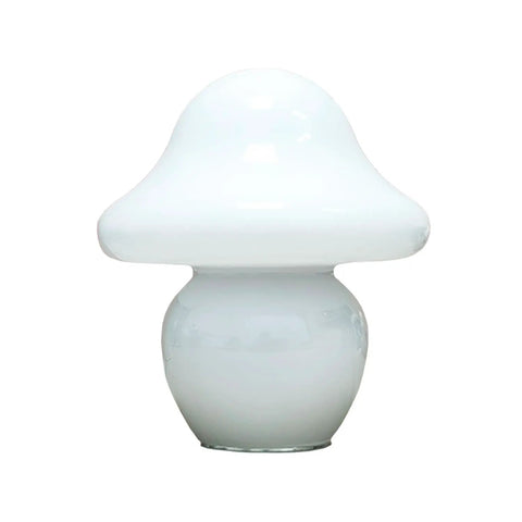 Milk White Glass Mushroom Lamp Small Translucent Nightstand Light For Bedroom And Living Room, So Cute Modern Table Lamp