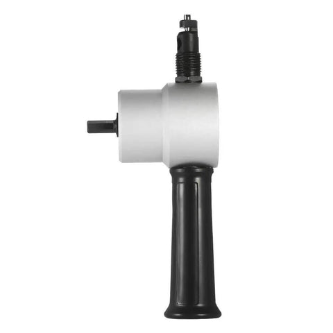 Side view of Double Head Nibbler For Metal Cutting, 360 Degree Adjustable Sheet Metal Cutter, Drill Attachment, Ergonomic Handle