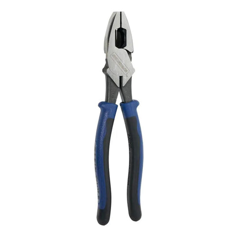 High-Leverage 9-Inch Side Cutter Lineman's Pliers With Color-Coded Handles, Made in USA, Smooth Action, Tight Rivet, Precision Knives
