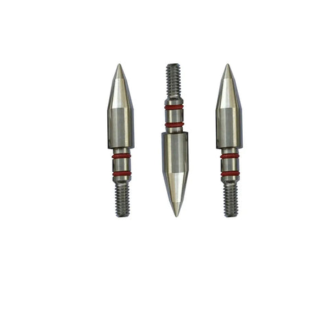 Pro Grade Stainless Steel Archery Field Points Set 100 125 150 175 200 Grains, 12 Pack CNC Lathed Precision with Dual Rubber O Rings