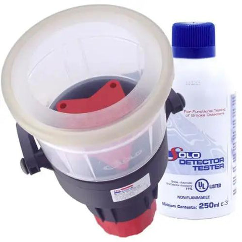 Top Rated Aerosol Dispenser For Testing Smoke Detectors Operates Dang Smooth With Sturdy Red Shell For Zero Fuss Commercial And Residential Fire Alarm Safety Inspections with tester bottle.