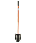 Heavy Duty All Steel Round Point Shovel With 48 Inch Tubular Alloy Handle One Piece Welded Construction Thick 12 Gauge Blade 8.75 x 11.75 inches.