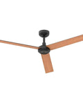 Modern 52" Indoor Ceiling Fan with LED Light Kit, Reversible DC Motor, Double-Sided Plywood Blades in black and wood finish.