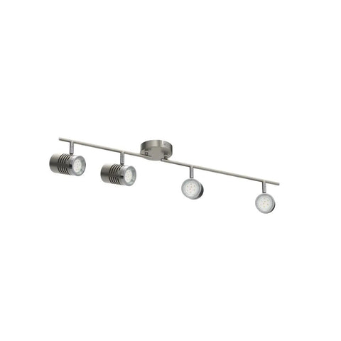 All In One LED Track Lighting Kit With 4 GU10 Bulbs Included Flush Mount Ceiling Spot Lights in nickel finish