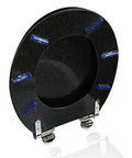Top Shelf European Resin Toilet Seat With Smooth Slow Close Lid And Plush Extended Shape For Major Comfort And Zero Fuss Quick Cleanup In Your Daily Routine, featuring a black resin finish and blue accent details.