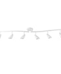 52 Inch Six Light S Shaped Track Lighting Kit In A Cool Matte Black Finish With Adjustable Heads And Pivot Shades Dimmable Ceiling Light Fixture For Kitchen And Living Areas Bulbs Not Included, white version.