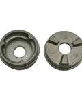 Two gray metal clutch cams for BFS451/DFS451 drywall screwdriver replacement parts