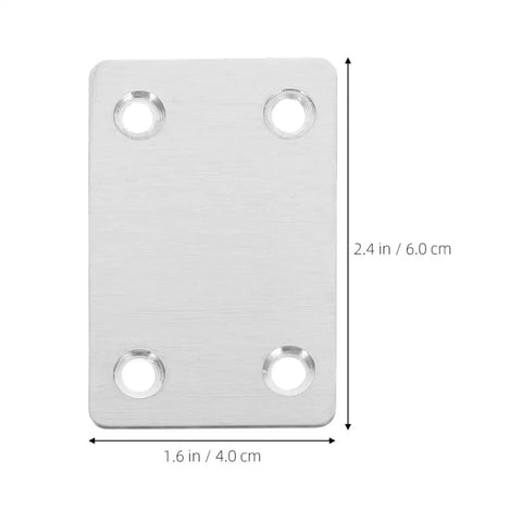 Stainless Steel Flat Brackets For Wood Furniture 30 Piece Mending Plates 1.6x2.4 inches with holes for reliable fastening and support.