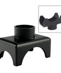 Beefy Heavy Duty Bottle Saddle Lifting Axle Support Accessory for Hydraulic Floor Jack Replacement Fits Round and Square Axle Tubes 17000 Lbs Capacity Rust Resistant Steel, black steel construction, square design with top view inset