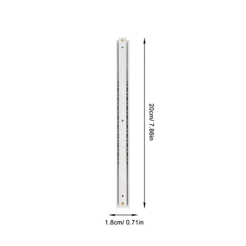 16mm Wide Drawer Slides 200mm Push To Open Rails Side Mount Two-Section Track vertical view
