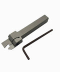 Half Inch Shank Indexable Lathe Grooving And Parting Tool Holder With Ten Tin Coated Carbide Inserts SP200 For Precise Grooving And Depth Of Cut, Nickel Plated Heavy Duty Right Hand Cut Off Tool with hex key