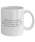 RC Planes Coffee Mug Gift For RC Buffs And Plane Pilots with humorous quote about RC pilots on a white ceramic mug