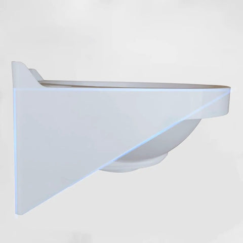 Wall Mount Bathroom Sink 40x28x14cm - Modern Oval Cactus Vessel Basin side view showcasing elegant white design.