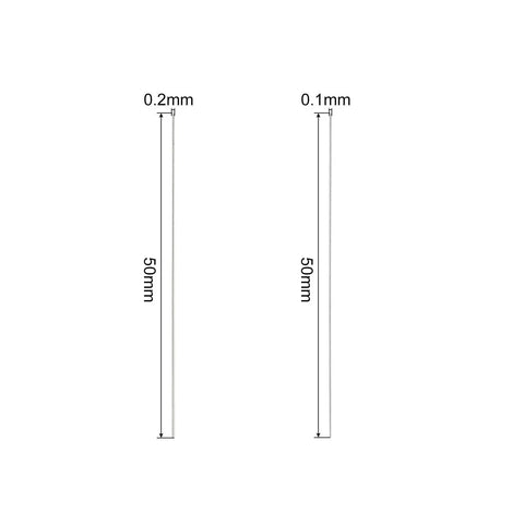 Two Piece 0.1mm And 0.2mm Tungsten Carbide Pin Gauges With Storage Box For Precision Measuring, Metalworking And Watchmaking, Sizes Marked On Pins For Fast ID, Durable High Quality Calibration Set, 50mm length