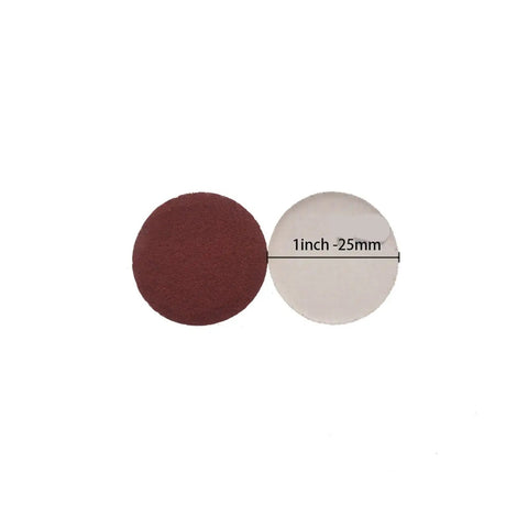 Round Sanding Discs With Hook And Loop Backing For Wood And Metal, 1 inch diameter, aluminum oxide, ideal for polishing surfaces.