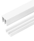Plastic Sliding Door Track Kit For One Eighth Inch Panels White Upper Rail And Lower Rail 2.95ft Long 90cm Complete Hardware Set