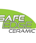 Safe Edge Ceramic logo on a lime-green curved shape