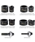 Heavy Duty Knockout Hole Punch Kit For Electrical Conduit 1/2 Inch 3/4 Inch 1 Inch 1-1/4 Inch with different punch sizes and draw studs