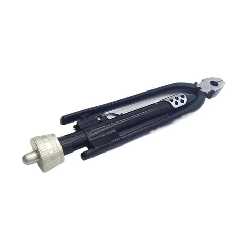 Stainless Steel Aircraft Lock Wire Twisting Tool Set With Heavy Duty Jaws For Durable Wire Twists And Locking In Aircraft Maintenance And Industrial Applications, black handle, silver knob visible.