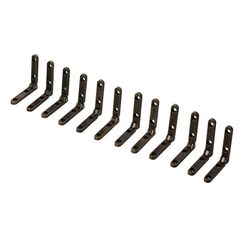 Miniature Cabinet Drawer Hinges 12 Pack 1.18 Inch 90 Degree Bronze Zinc Alloy Jewelry Box Chest Hinge Heavy Duty Durable