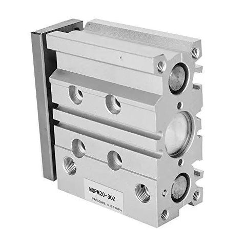 Three Rod Double Acting Air Cylinder Aluminum Alloy Pneumatic Cylinder With 20mm Bore And 20-100mm Stroke, side view.