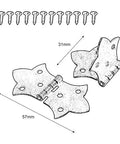 Antique Bronze Gold Flower Metal Butt Hinges For Cabinets And Jewelry Boxes 57 By 31mm, with 60 screws, shown in detail