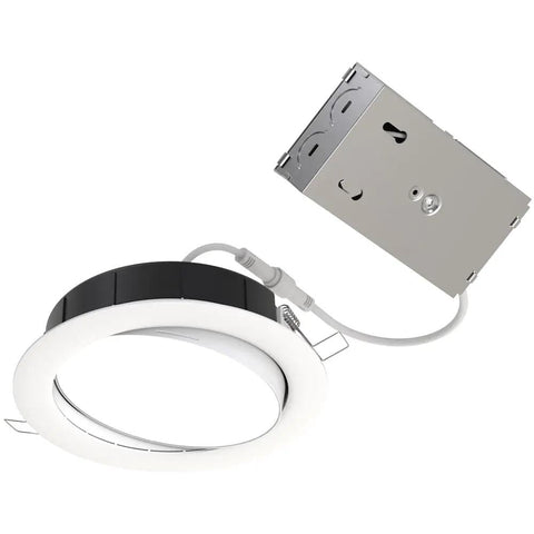 Sleek Six Inch Adjustable LED Recessed Wafer Downlight Featuring Five Tunable Color Temperatures Matte White Housing No Sweat Installation Ideal For Kitchens Showers And Commercial Spaces Top Shelf Durability