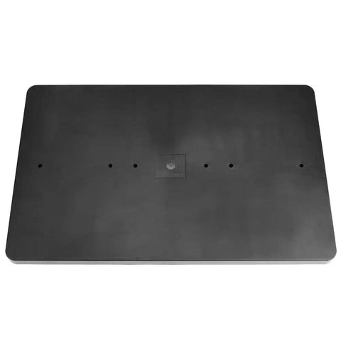 Black mounting base for Badass Mini Milling Machine For Wood And Plastic with holes for clamping.