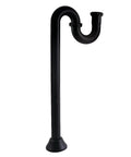 Vintage Brass S-Trap With Waste And Flange in Matte Black, 19 Inch Height, 18 Gauge Brass Body, Dope Console Vanity Fit