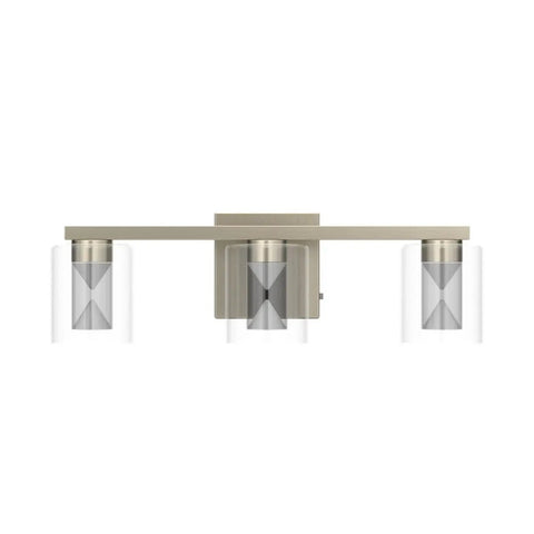 Dimmable 3 Light Bathroom Vanity Light Over Mirror, Adjustable LED Fixtures, brushed nickel wall sconces with HD glass shades