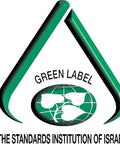 Green Label certification logo by The Standards Institution of Israel, showcasing eco-friendly standards in a triangular design.