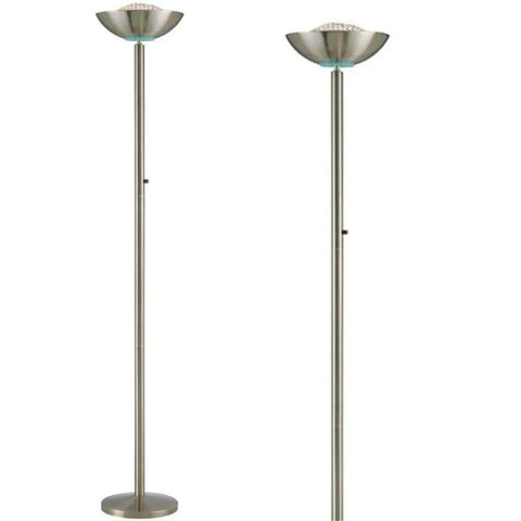 Tall Floor Lamp With Antique Brass Metal Shades 72 Inch Tall Stand Classic Brass Finish Premium Living Room Lighting Durable Steel