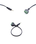 No Hassle 3.5Mm TRRS Speaker Adapter connects headphones to solderless terminal, featuring easy grip screw jack.