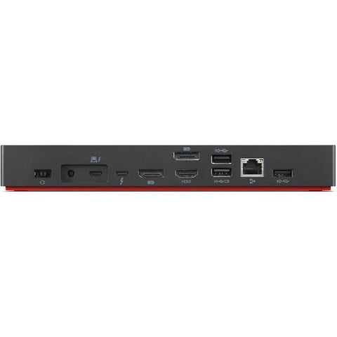 Straight Up Game Changer Thunderbolt 4 Dock Station With 100W Fast Power And Stunning 4K Display Output side view showing multiple ports.
