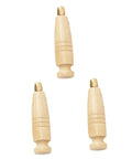 Three Heavy Duty Two Piece Leather Awl Handle Replacement Set for Handmade Crafts, wooden grip, ergonomic design.