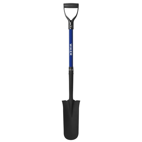 Drain Spade Shovel with Fiberglass Handle Narrow Head Sharp Shooter Shovel for Precise Digging and Planting Heavy Duty 45 Inch Blue