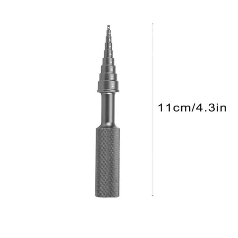 Metal reamer from All In One RC Car Tool Kit With Ball Bearing Remover Reamer Body Hole Puncher Wheel Hub Cross Socket Straight Scissor Screw Tray And Cross Wrenches For RC Cars Boats And Model Helicopters, 11cm length