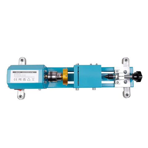 Slick Compact Mini Wood Lathe Machine With Multi Purpose Turning And Milling Kit For Polishing Grinding And Cutting 24V DC 96 Watt 7 Speeds, top view