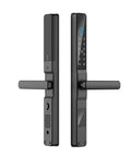 Hassle Free Smart Door Lock Featuring Instant Fingerprint Unlock And Sleek Touch Keypad For Frame Door Design IP65 Rain Ready Heavy Duty Deadbolt Easy Fit, black electronic lock with keypad.