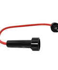 Heavy Duty Inline Fuse Holder Compatible With Standard 6X30Mm Miniature Glass Tubes Includes A Damn Reliable 3Amp Glass Fuse close-up view with red wire and black plastic.