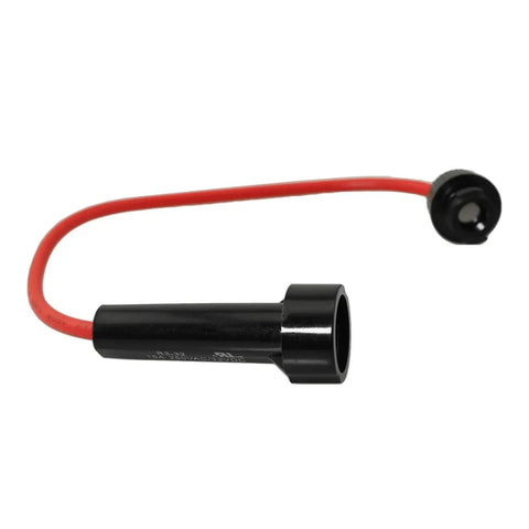 Heavy Duty Inline Fuse Holder Compatible With Standard 6X30Mm Miniature Glass Tubes Includes A Damn Reliable 3Amp Glass Fuse close-up view with red wire and black plastic.