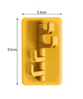 Slick Rotary Sticky Hook Wall Mount With Heavy Duty Adhesive Grip For Keys And Coats No Drill Hassle showing yellow design with 3 hooks.