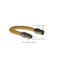 Stainless Steel Corrugated Gas Connector Hose, 24 Inch, Yellow Epoxy Coated Exterior, Heavy Duty One Half Inch MIP To One Half Inch FIP