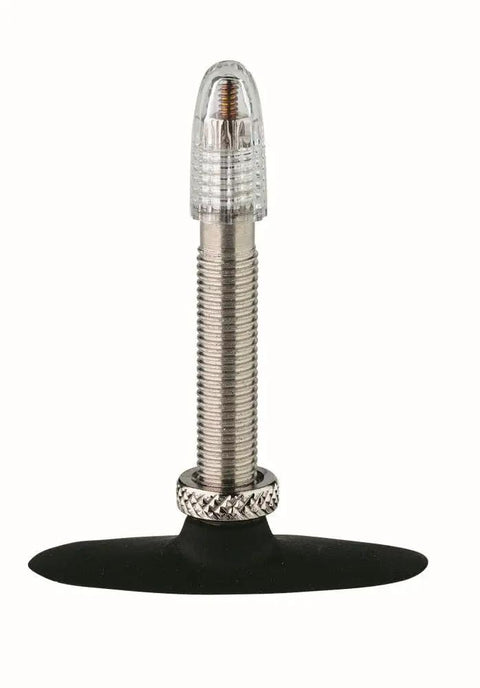Close-up of 40mm Presta valve on Sv21 Inner Tubes For 27.5 Inch Mountain Bikes 650B Fits 1.50-2.4 Tire Width With Presta Valve 40mm Pack Of 2